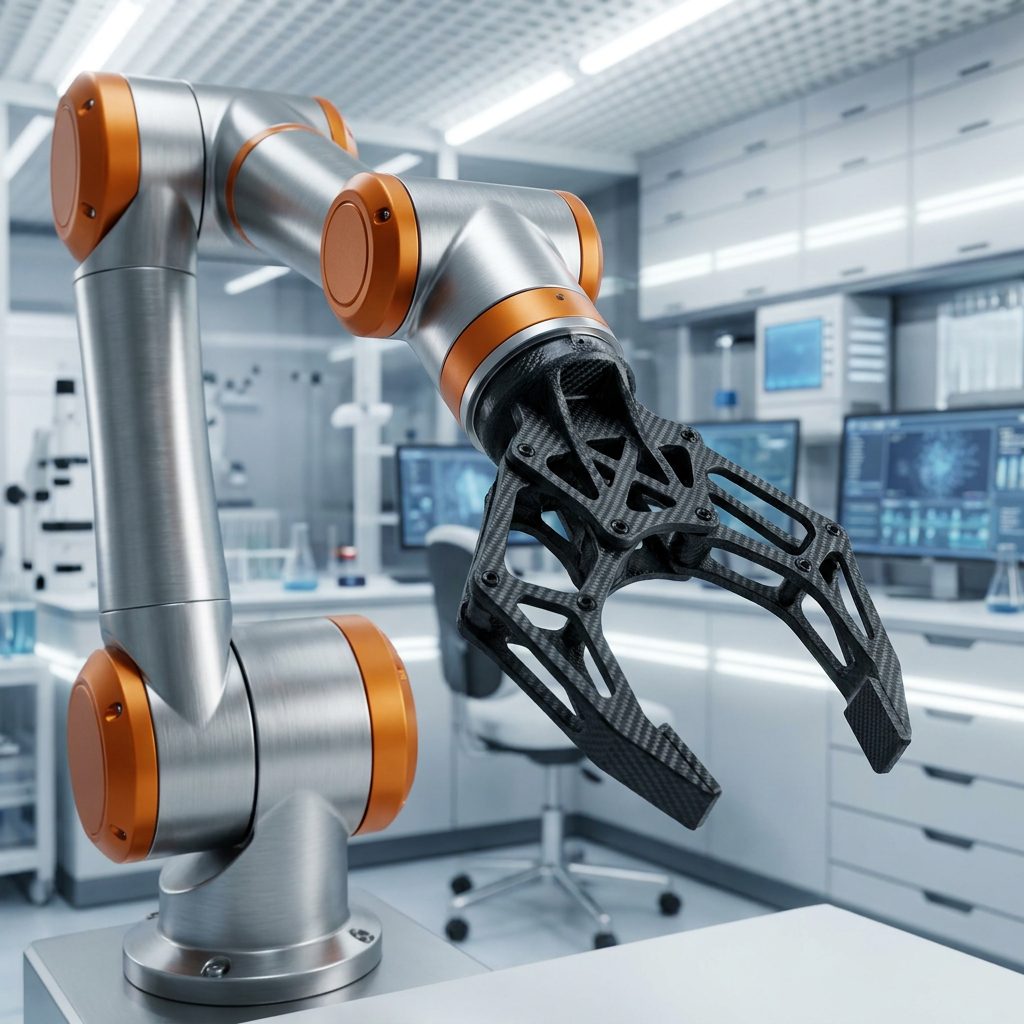 Roboterarm mit 3D-gedrucktem Carbon End-Effektor